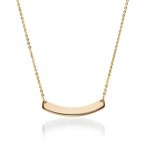 Gebogener minimalistischer Balken | 18 Karat Gold | Halskette